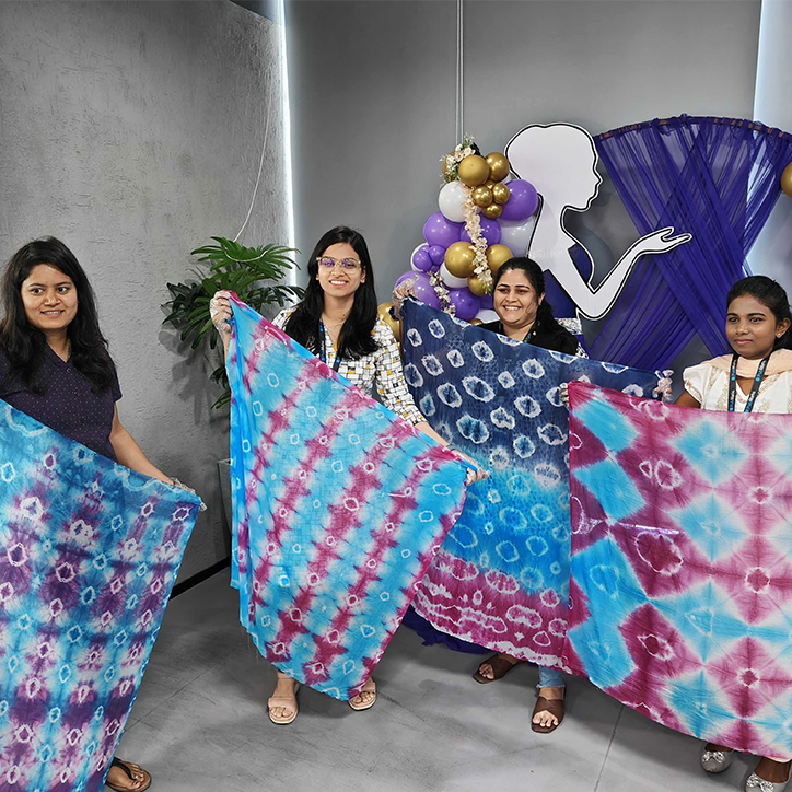 The women of PubMatic’s Pune office crafted beautiful tie-dye pieces